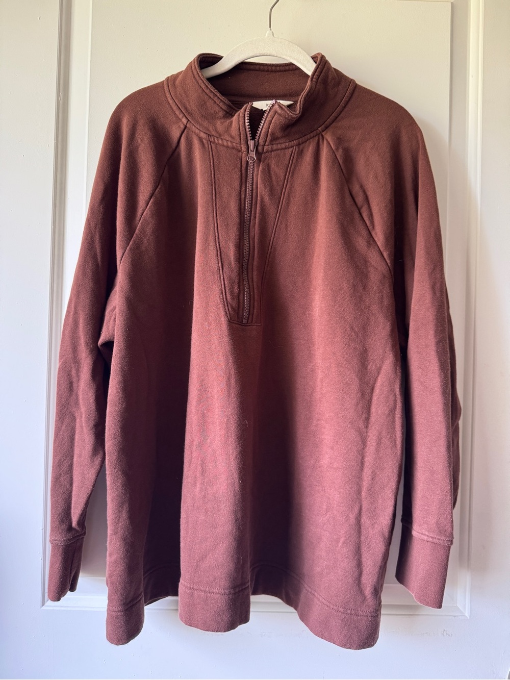 Quarter-Zip Pullover Sweater - Rust